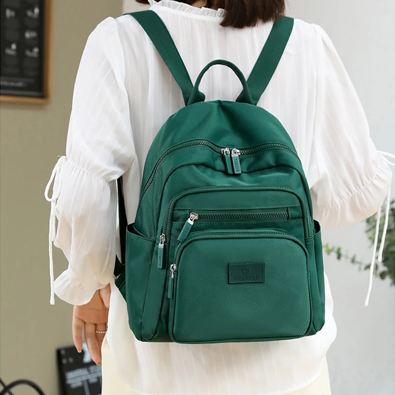 Top Trends: Student Book Bag Fashion Multi-layer Women Backpacks Light Weight Waterproof Nylon Travel Knapsack Teenager Girl School Rucksack Shoppable Styles