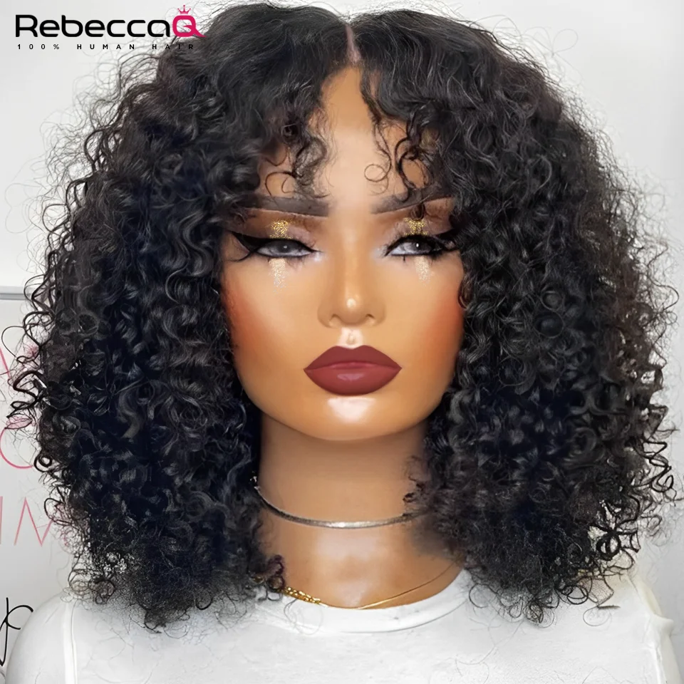 Top Trends: Highlight Short Jerry Curly Bob Wig 13x6x1 Lace Front Human Hair Wigs For Women Mahogany Red Brown Lace Front Kinky Curly Wig Shoppable Styles