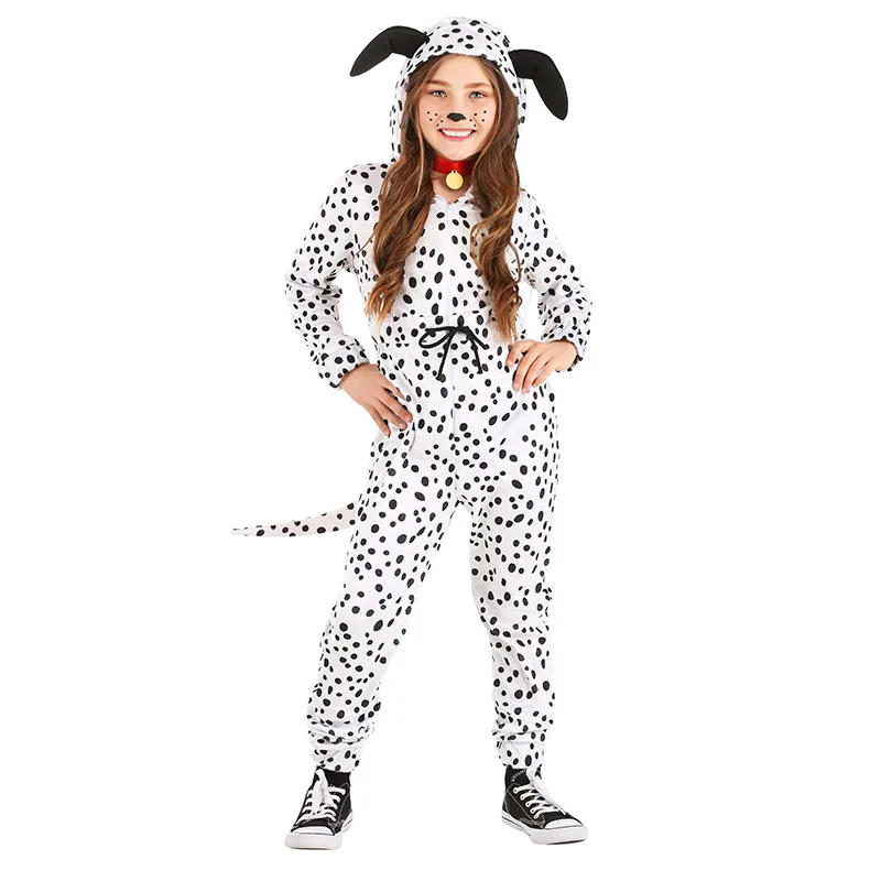 Top Trends: Umorden 3-10Y Kids Child Dalmatians Dog Costume Jumpsuit Hoodie For Boys Girls Animal Themed Party Fancy Dress With Necklace Shoppable Styles