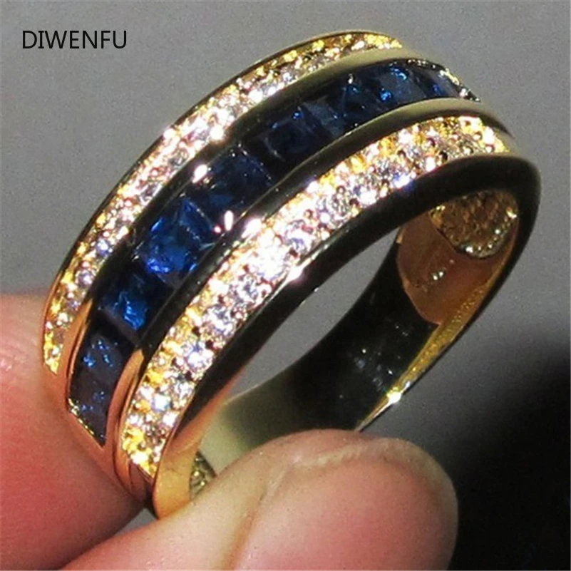 Top Trends: Sapphire Full Diamond 18k Gold Rings For Women Bague Or Jaune Bizuteria For Jewelry Anillos Men Gemstone Anel Jewelry Gold Rings Shoppable Styles