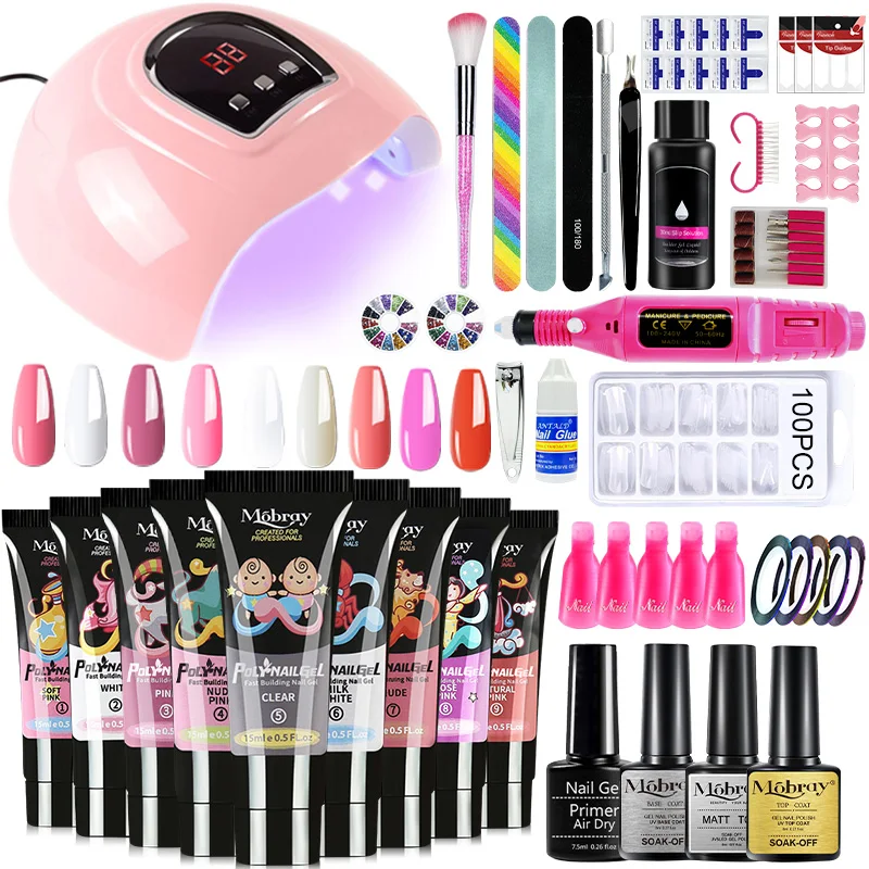 Top Trends: Poly UV Gel Kit All For Manicure Gel Nail Extension Set Slip Solution Builder Acrylic Gel Polish Nail Art Tool Design Fingertips Shoppable Styles