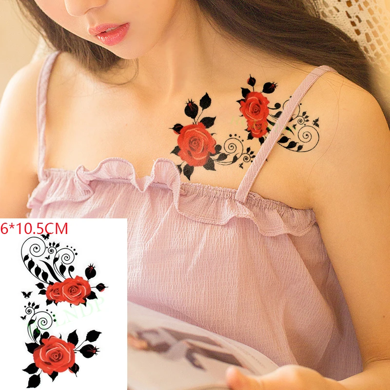 Top Trends: Waterproof Temporary Tattoo Sticker Sexy Baby's Breath Flower Tatto Small Birds Gun Feather Water Transfer Fake Flash Tatoo Shoppable Styles - Image 4