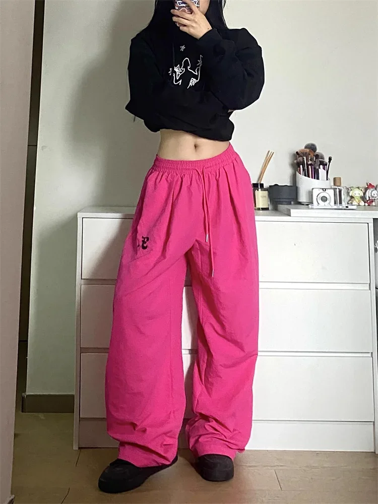 Top Trends: QWEEK Korean Fashion Solid Track Pants Women Y2K Kpop Quick Dry Sweatpants Oversize Harajuku Streetwear Hip Hop Wide Leg Joggers Shoppable Styles