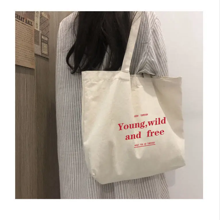 Top Trends: Women's Bag Cheap Casual Large Capacity Shoulder Bags Shopper Canvas Ugh Letter Fashion Harajuku Zipper Print Ulzzang Handbags Shoppable Styles