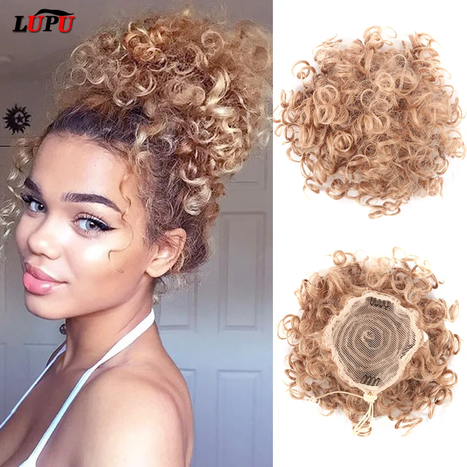 Top Trends: LUPU Chignon Messy Bun Synthetic Hair Pieces For Women Curly Drawstring Hair Bun Short Ponytail Natural Clip In Hair Extensions Shoppable Styles