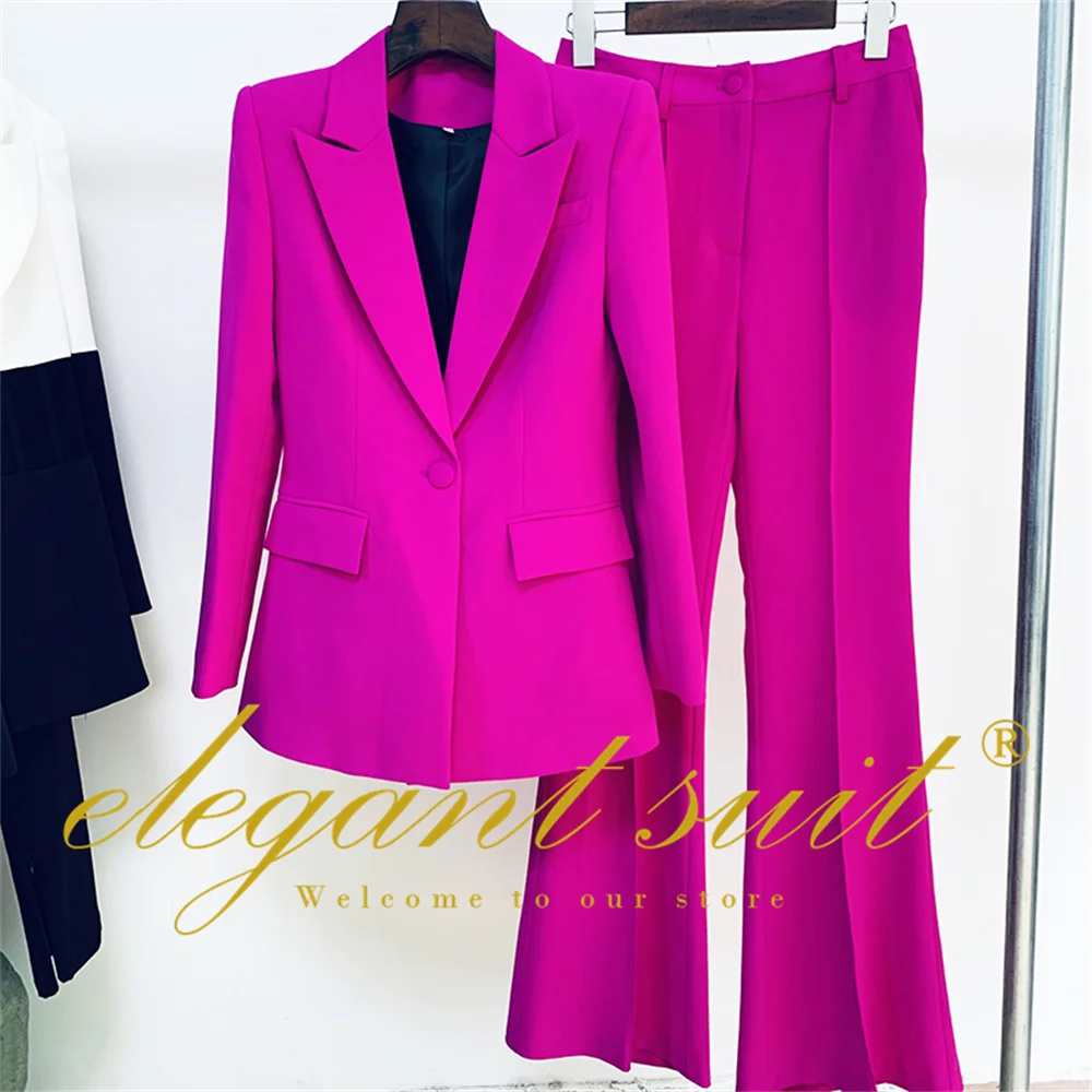 Top Trends: 2-Piece Flare Pants For Women, Single Button Design, Suitable For Business Office Party, Elegant Fashion, Custom Suit Shoppable Styles