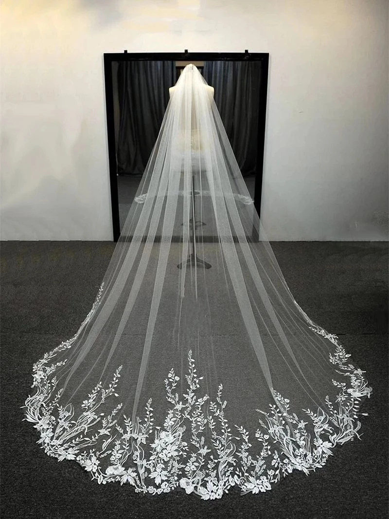 Top Trends: 3Meter Long Sparkling Sequin Veil Wedding Cathedral One Layer Bridal Veil Elegant Lace Veil Of With Comb Wedding Accessories Shoppable Styles