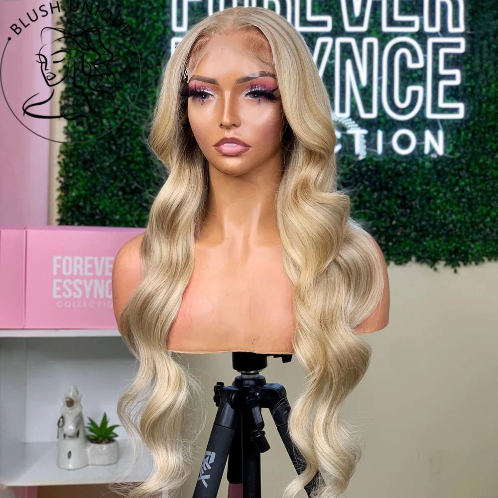 Top Trends: Ash Blonde Lace Front Wig 13x4 Synthetic HD Transparent Highlight 613 Colored Lace Frontal Wigs For Women 180% Density Lace Wig Shoppable Styles