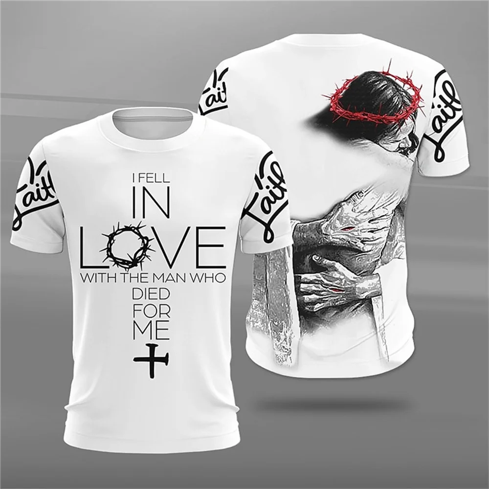 Top Trends: Men&#039;s Vintage Tshirt 3d Christian Jesus Printed T-shirt Harajuku Streetwear Men Clothing Oversized Blouse Tee Prayer Tops Shoppable Styles