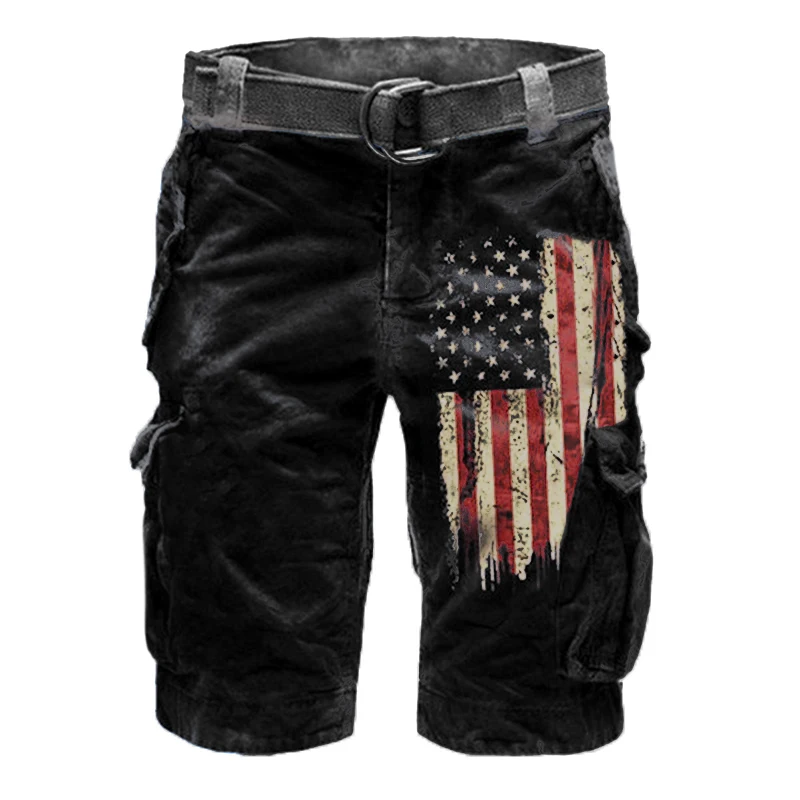 Top Trends: Men's Fashion Overalls 3D Printing Imitation Denim Design Multi-Pocket Trend Selling Graphic Printed Casual Shorts Shoppable Styles