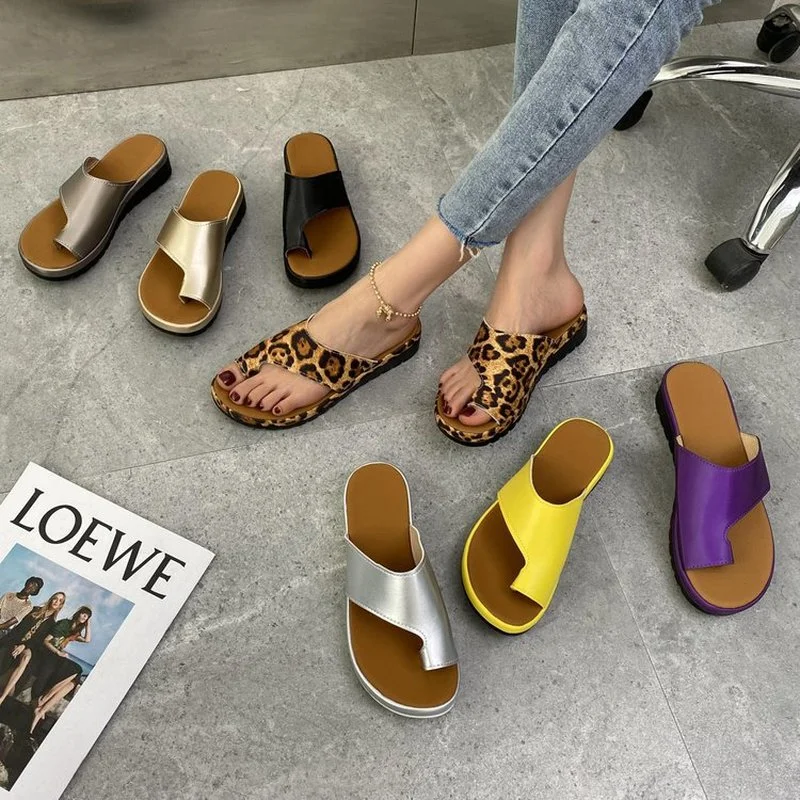 Top Trends: Women Slippers New Summer Leather Flip Flop Platform Slippers Casual Outdoor Beach Sandals Female Shoes Home Open Toe Slides Shoppable Styles