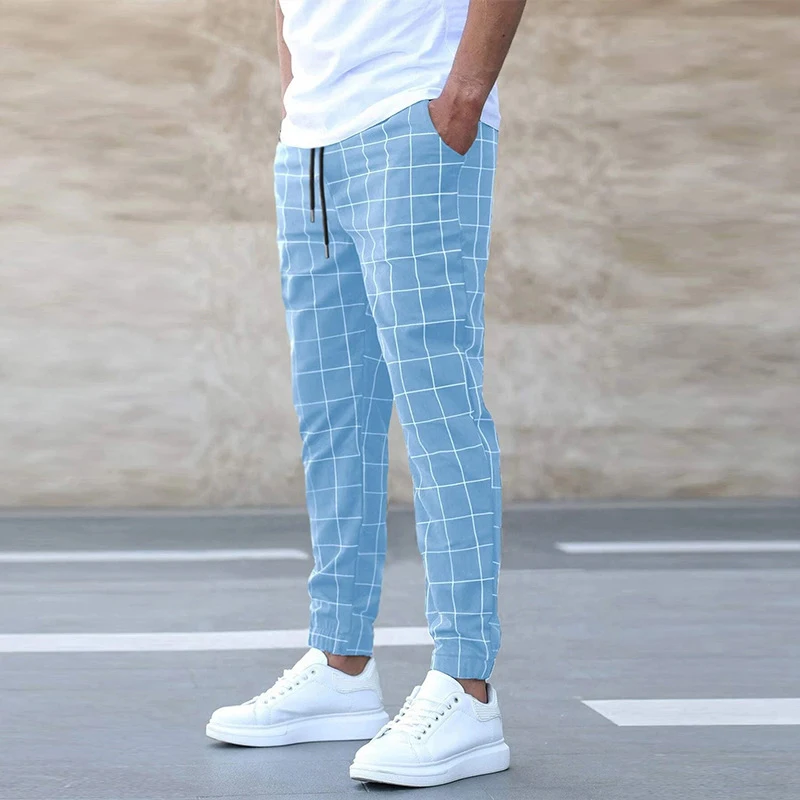 Top Trends: Autumn Winter Oversized Casual Fashion Plaid Printed Pants Male Harajuku Vintage Drawstring All-match Trousers Men's Clothing Shoppable Styles