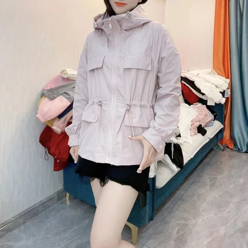 Top Trends: 2023 Spring And Autumn European Thin And Breathable Casual Loose Fitting Westernized Patchwork Hooded Sun Protection Sprinter Shoppable Styles