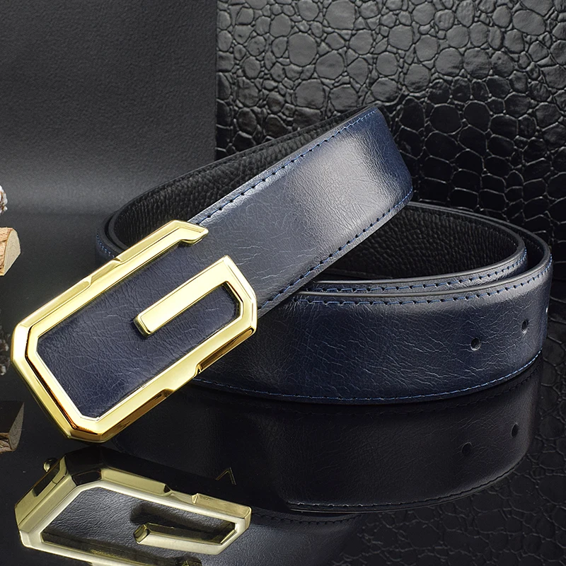 Top Trends: Hot High Quality Green Luxury Brand Men Designer Fashion Belt Genuine Leather Waistband Fancy Vintage Jeans Casual Cowhide Belt Shoppable Styles - Image 5