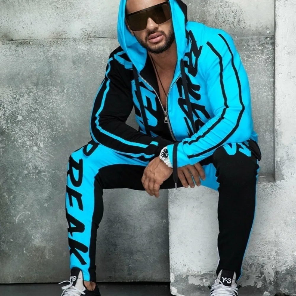 Top Trends: Men's Activewear Fall Casual Men's Letter Print Hooded Streetwear Jogging Set Shoppable Styles