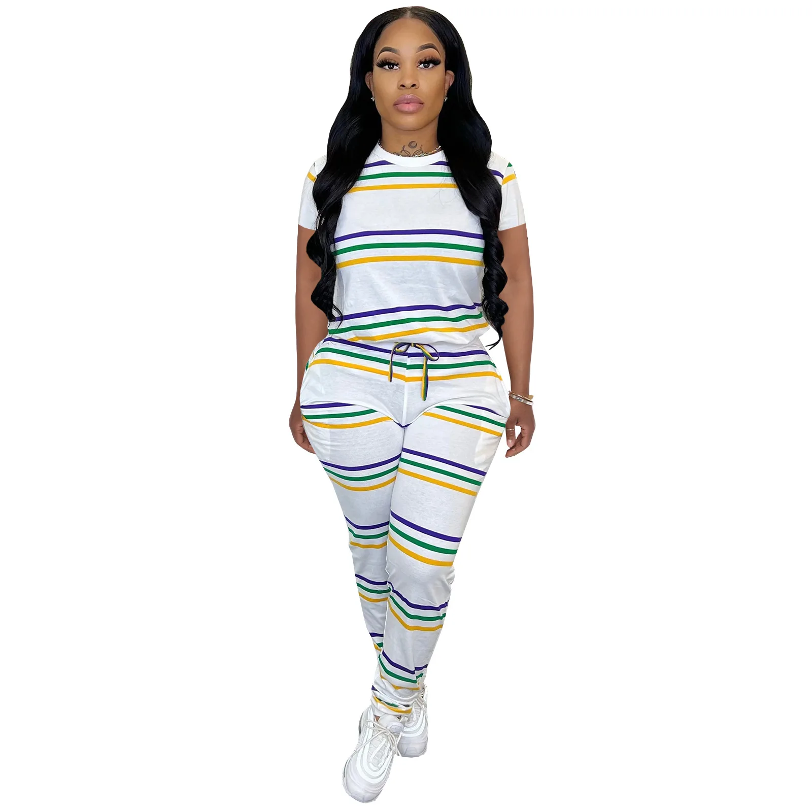 Top Trends: Women Mardi Gras 2 Piece Hoodie Set Ladies Fat Tuesday Yellow Green Purple Hoodie Pants Outfits Shoppable Styles - Image 3