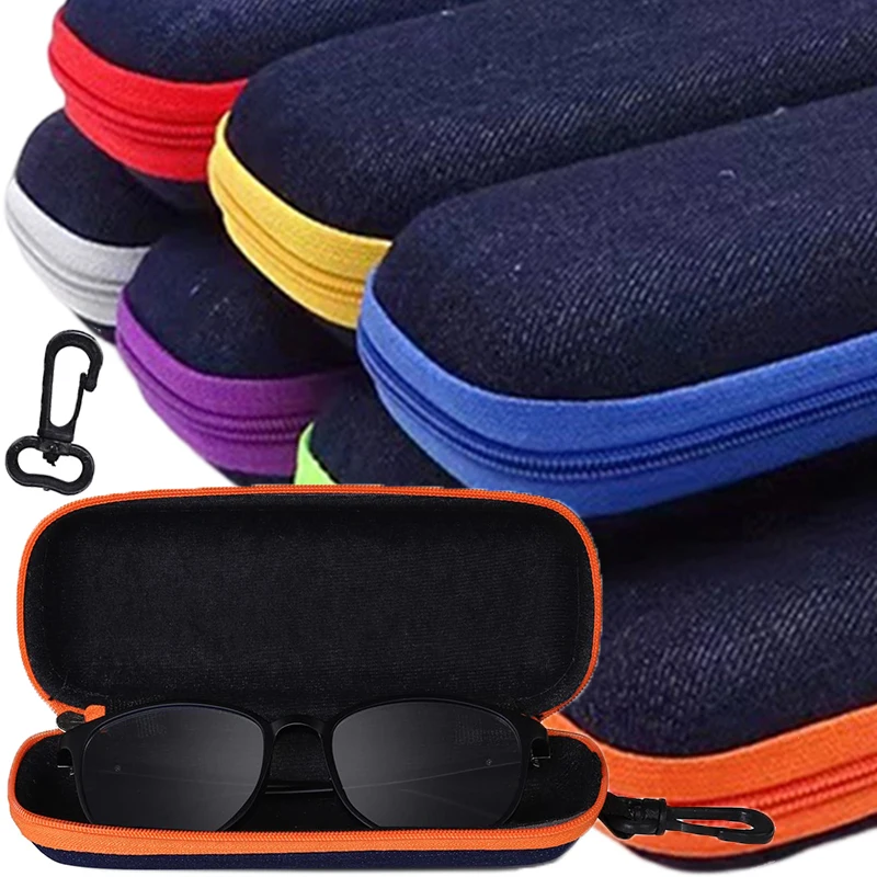 Top Trends: Denim Glasses Storage Box Eyewear Cases Cover Sunglasses Case For Women Glasses Box With Lanyard Zipper Eyeglass Cases For Men Shoppable Styles