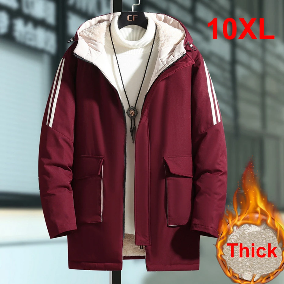 Top Trends: 10XL 9XL Plus Size Parkas Men Winter Thick Warm Jacket Coat Casual Fleece Jacket Male Winter Parkas Cargo Jackets Big Size 10XL Shoppable Styles