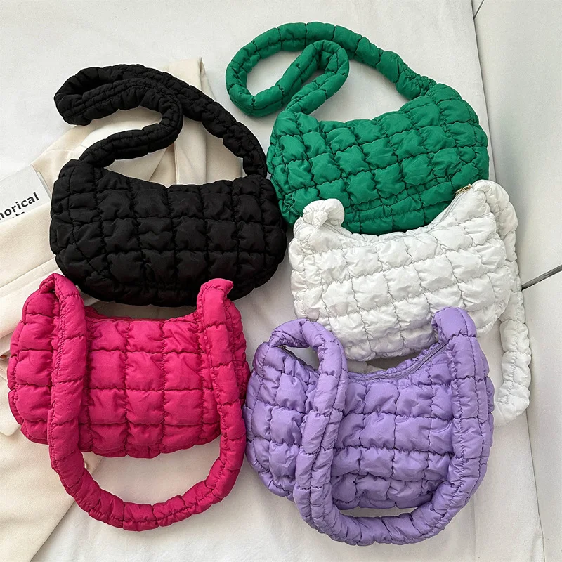 Top Trends: Korean Mini Cloud Pleated Bags For Women Handbag Tote Bag Quilted Dumpling Shoulder Bag 2024 Trend Luxury Brand Designer Bag Shoppable Styles