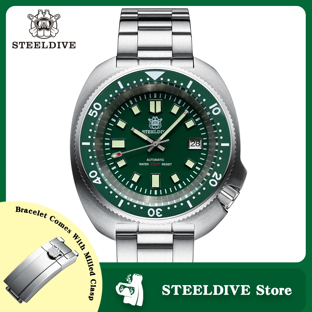 Top Trends: SD1974L STEELDIVE AR Sapphire Crystal Watch 44mm Man Dive Design Stainless Automatic Mechanical Watch Ceramic Bezel Diving Watch Shoppable Styles