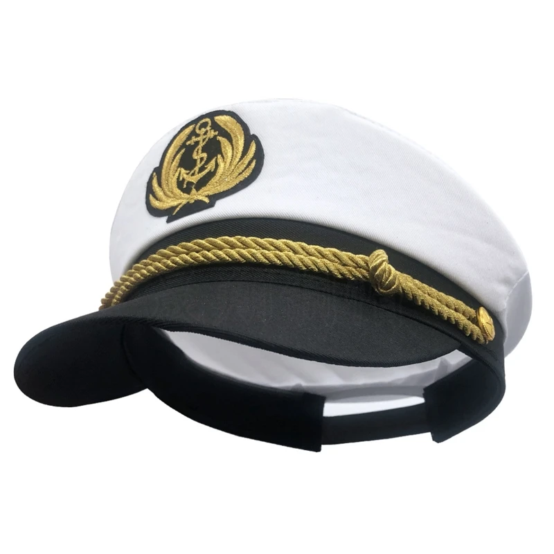 Top Trends: Navy Marine Hat Sailor Captain Costume Men Yacht Captain Hat Skipper Hat Funny Party Hats Costume Accessories Shoppable Styles