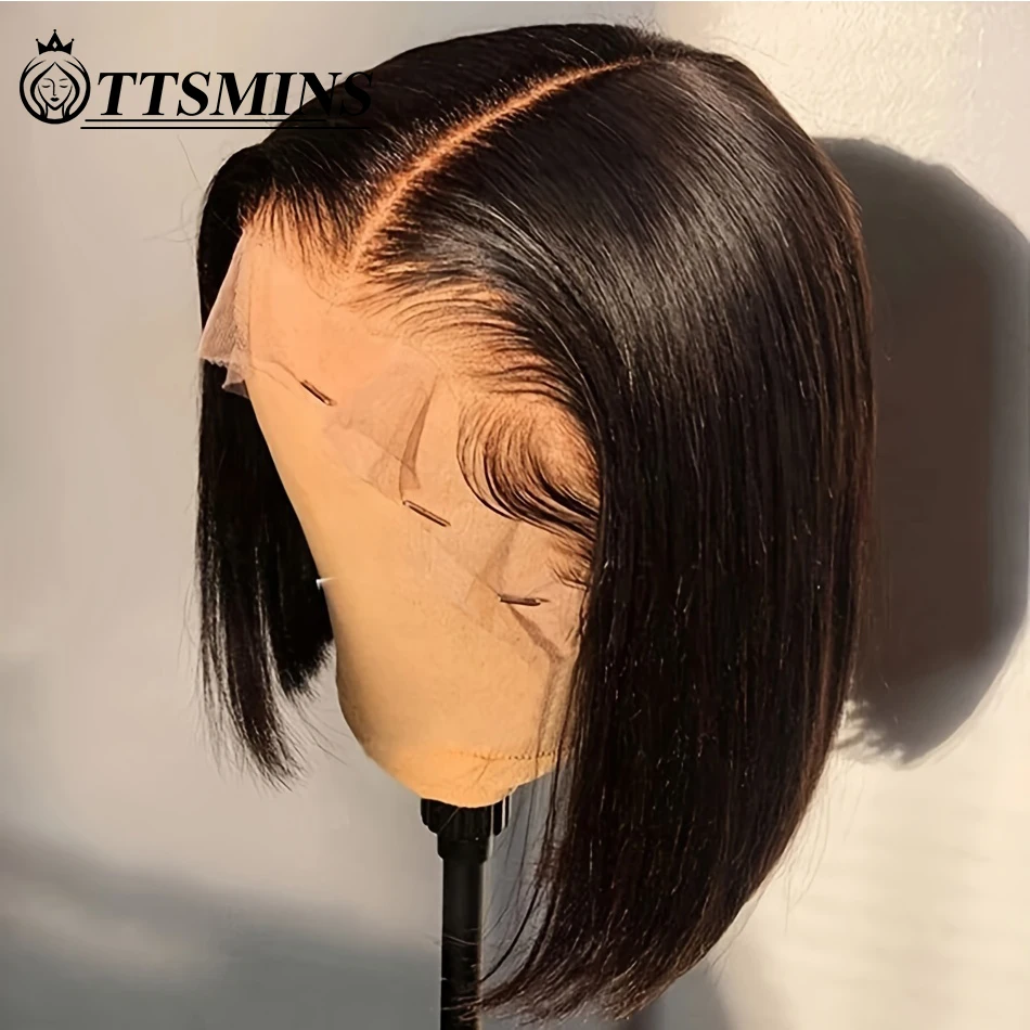 Top Trends: Double Drawn Bone Straight Bob Wig Lace Front Human Hair Wigs Short Glueless Wig Transparent 13x4 Lace Frontal Wig Pre Plucked Shoppable Styles