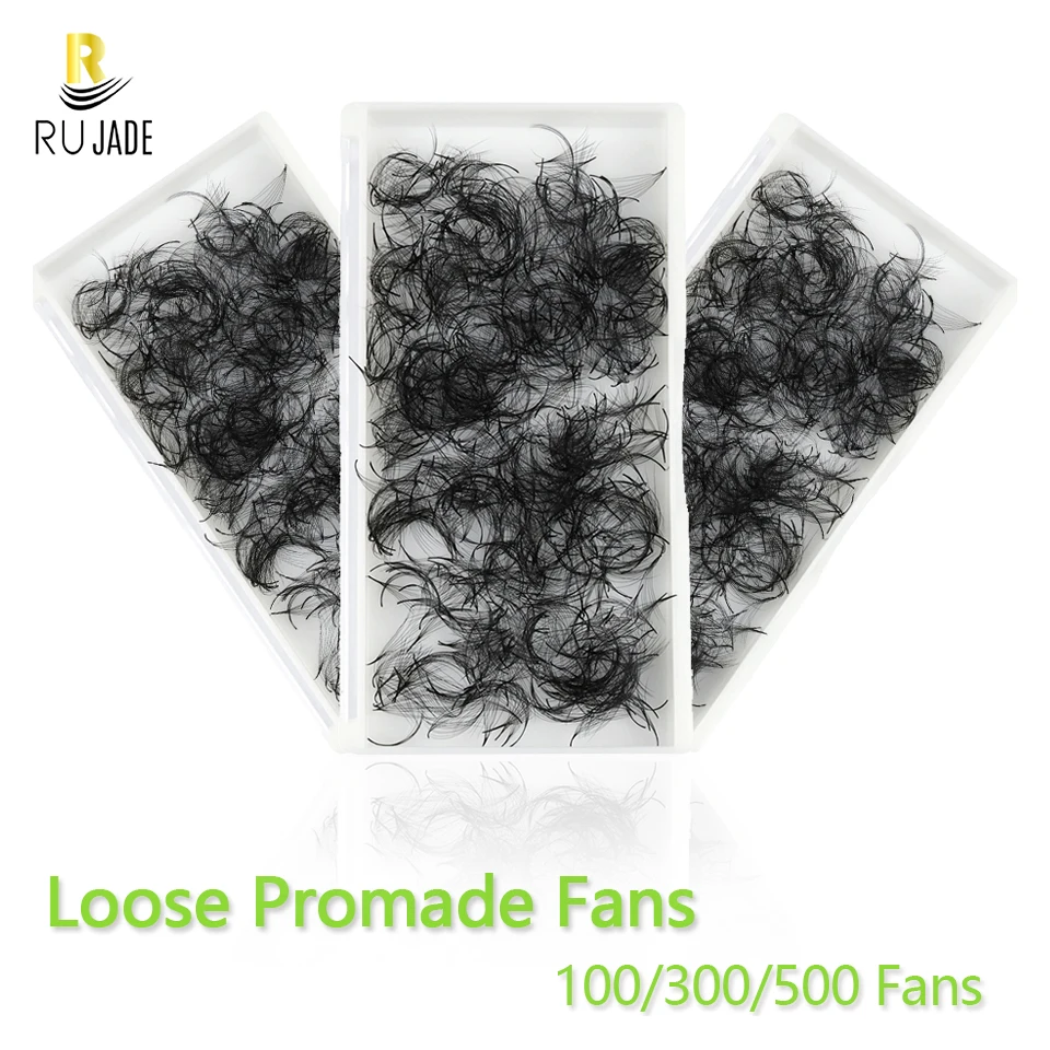 Top Trends: 100 / 300 / 500 Loose Fans Thin Pointy Base Premade Fans Lash Russian Volume Sharp Narrow Stem Cluster Eyelash Extensions Faux Mink Shoppable Styles