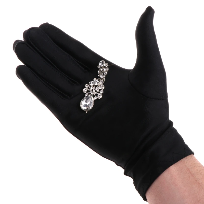 Top Trends: 1pair Practical Jewelry Gloves Wrist Length Gloves Black Gloves Work For Protection Coin Inspection Gloves For Fetching Jewels Shoppable Styles