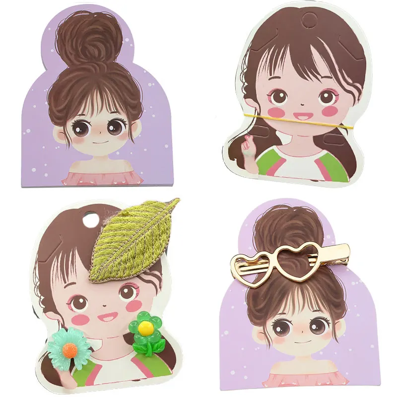 Top Trends: 50pcs Cute Girls Barrettes Display Card Hair Rope Packing Paper Card For DIY Kid Hair Accessories Retail Price Tags Holder Label Shoppable Styles