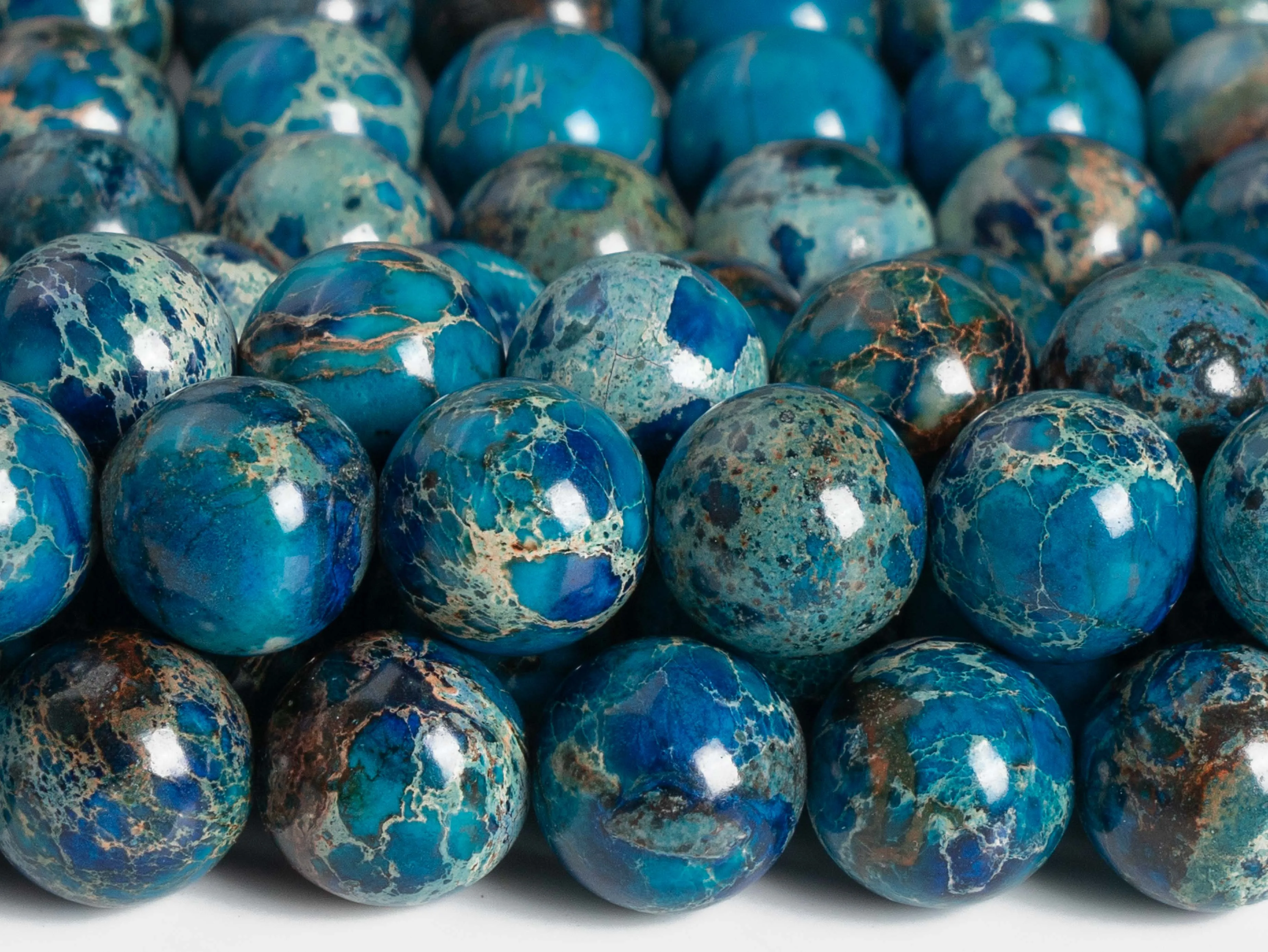 Top Trends: Natural Stone Deep Blue Sea Sediment Imperial Jasper GradeAAA Loose Beads Round Shape Size Options 4 / 6 / 8 / 10mm For Jewelry Making Shoppable Styles