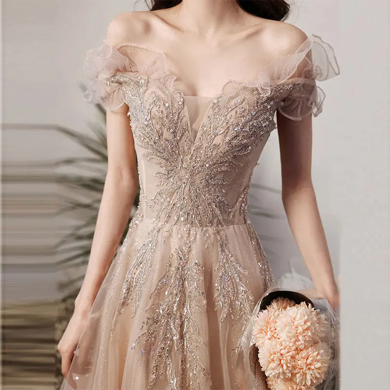 Top Trends: Evening Dress Female 2023 New Style Banquet Elegant Temperament Long Annual Wedding Dress Adult Dress Can Be Worn At Ordinary Ti Shoppable Styles - Image 5