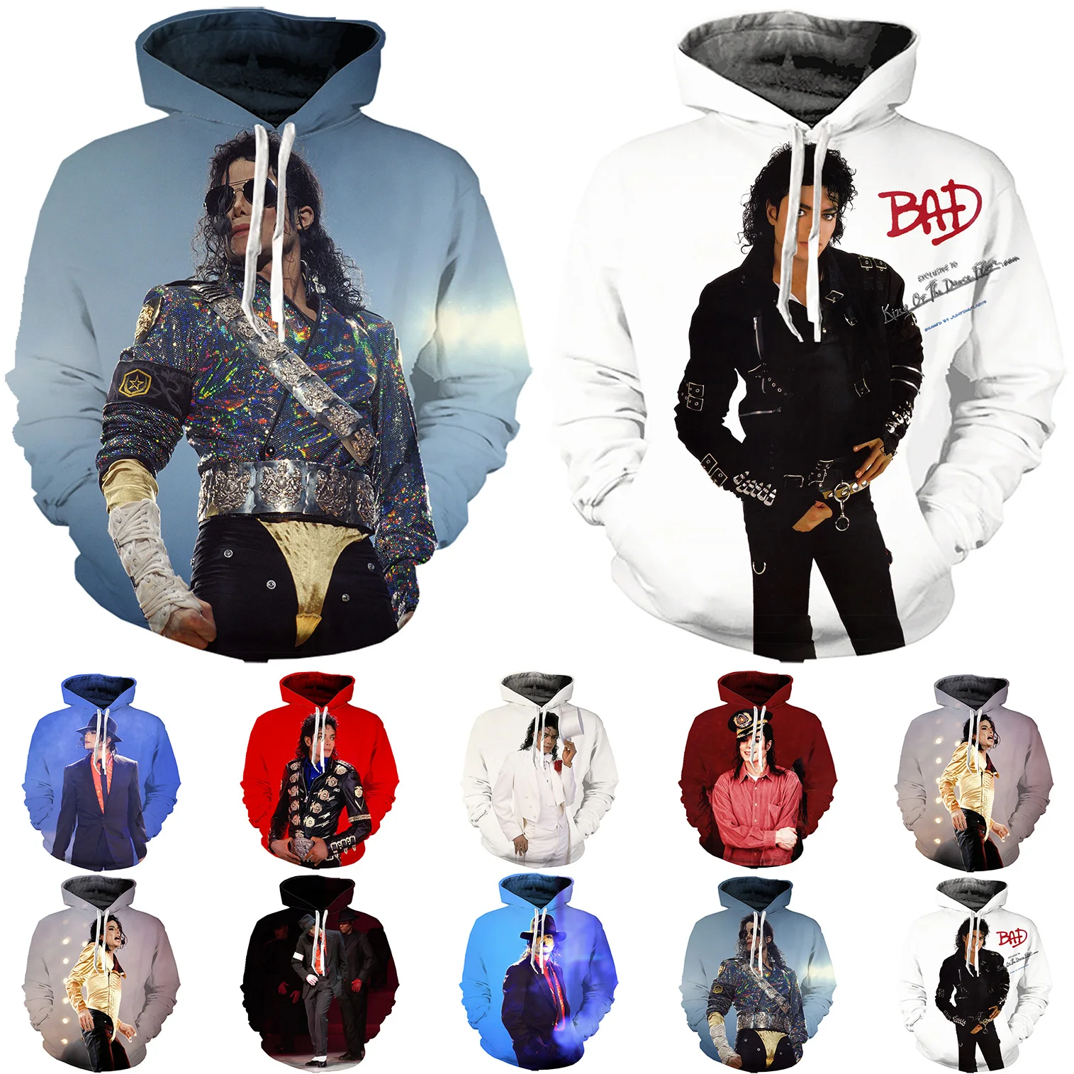 Top Trends: Newest Oversize Size 3D Printing Michael Joseph Jackson Hoodies Men Women Boys Girls Kids Child Sweater Street Funny Sweatshirt Shoppable Styles