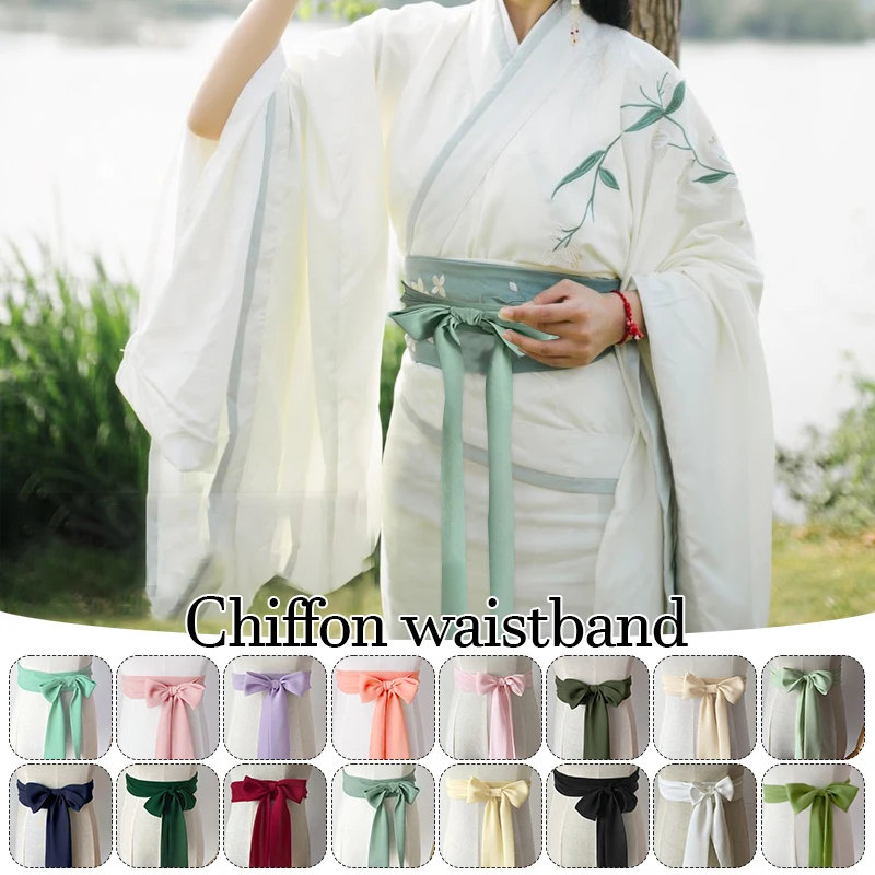 Top Trends: Traditional Chinese Girdle Hanfu Belt 200cm Summer Chiffon Belt Hanfu Waistband Dress Lace Up Long Ribbon Dress Sash Straps Shoppable Styles