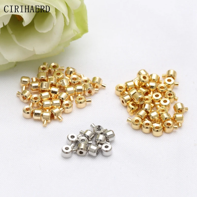 Top Trends: DIY Jewelry Accessories Positioning Clasp 14K Gold Plated Crimp Snap Button Bracelet End Clip Clasps Buckle For Jewelry Stopper Shoppable Styles - Image 2