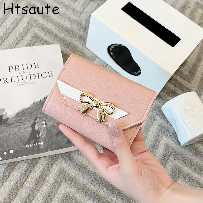 Top Trends: Women Wallet Foldable Portable Ladies Short Coin Purses Fashion Cute Bow Clutch Bag PU Leather Quality Female Card Holder Purse Shoppable Styles