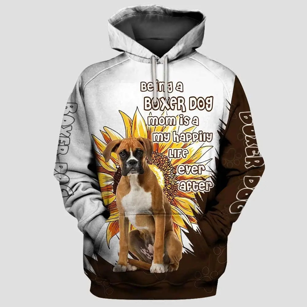 Top Trends: Boxer Dog Sunflower / French Bulldog 3D All Over Printed Hoodies Women For Men Pullovers Street Tracksuit Love Dog Gift Shoppable Styles