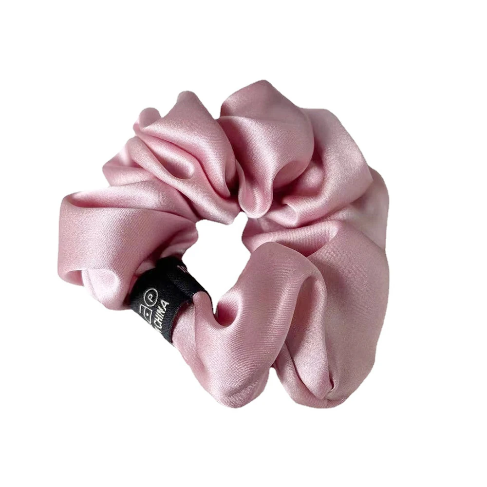 Top Trends: 100% Pure Mulberry Silk Large Scrunchies Silk Hair Ties Simple Pure Color Retro Hair Bands For Women Girls Hair Accessories Shoppable Styles - Image 2