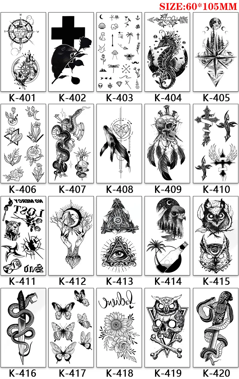 Top Trends: Sketch Tattoo Stickers Waterproof Fake Tattoo Words English Alphabet Flower Butterfly Temporary Tattoos For Women Adult Man Shoppable Styles - Image 5