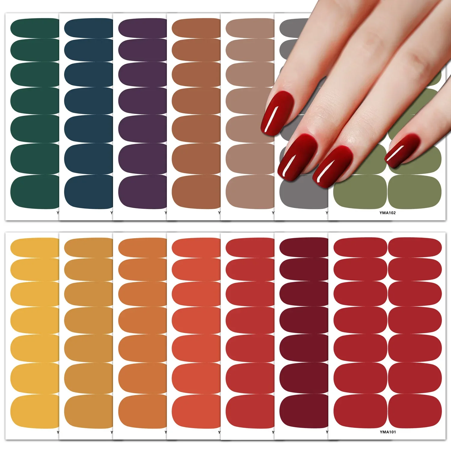 Top Trends: Solid Color Gel Nail Stickers Nail Art Stickers Full Coverage Simple Waterproof Easy To Stick Nail Sticker For Women & Girls Shoppable Styles