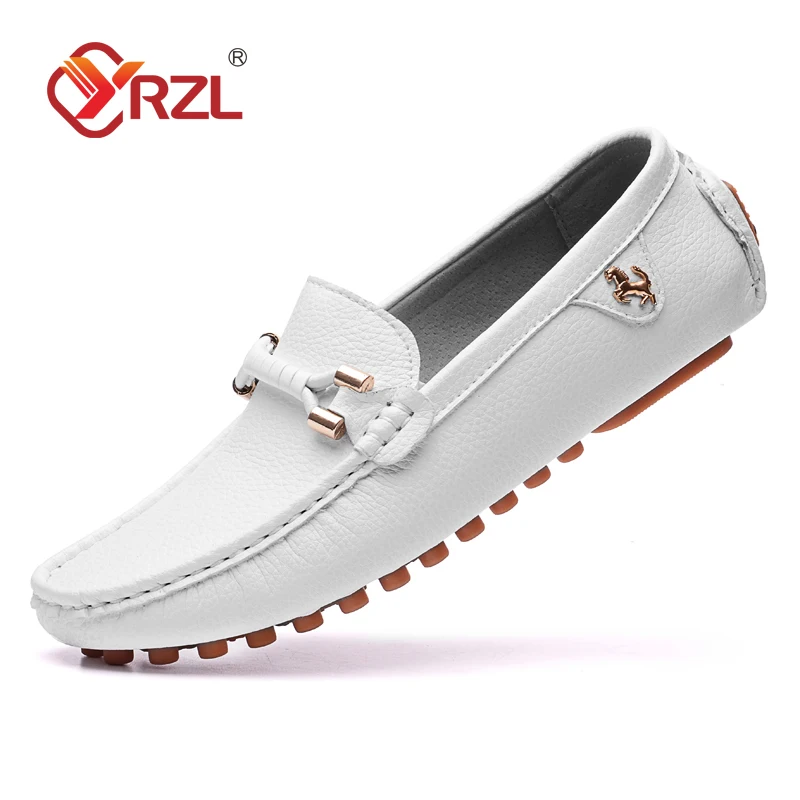 Top Trends: YRZL White Loafers For Men Size 48 Slip On Shoes Driving Flats Casual Moccasins For Men Comfy Male Loafers Shoppable Styles