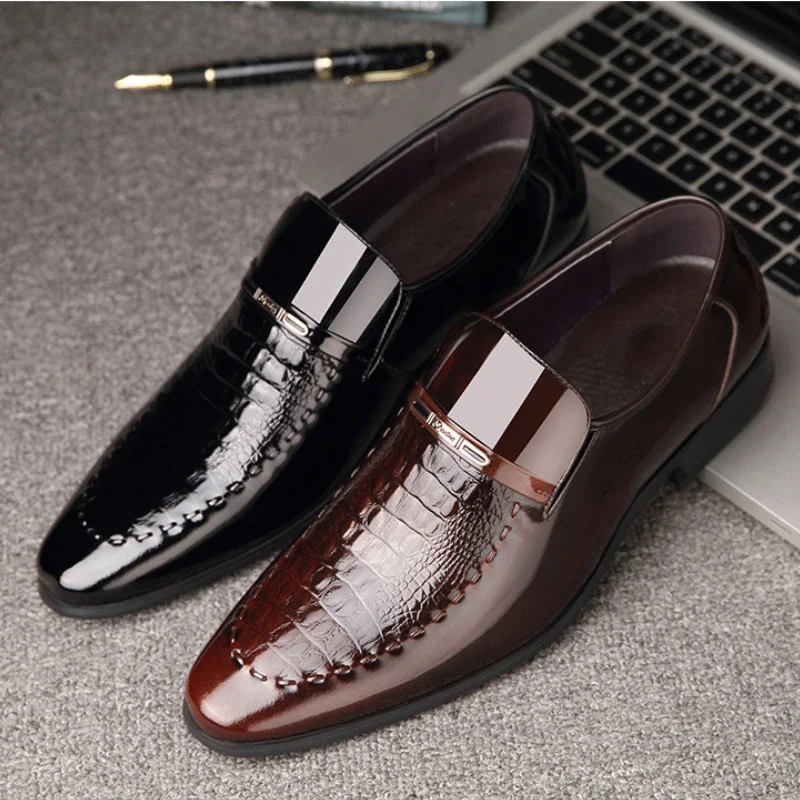 Top Trends: New 2024 Men Leather Shoes Business Classic Office Shoes For Men Crocodile Pattern Men Dress Shoes Breathable Brand Casual Shoes Shoppable Styles