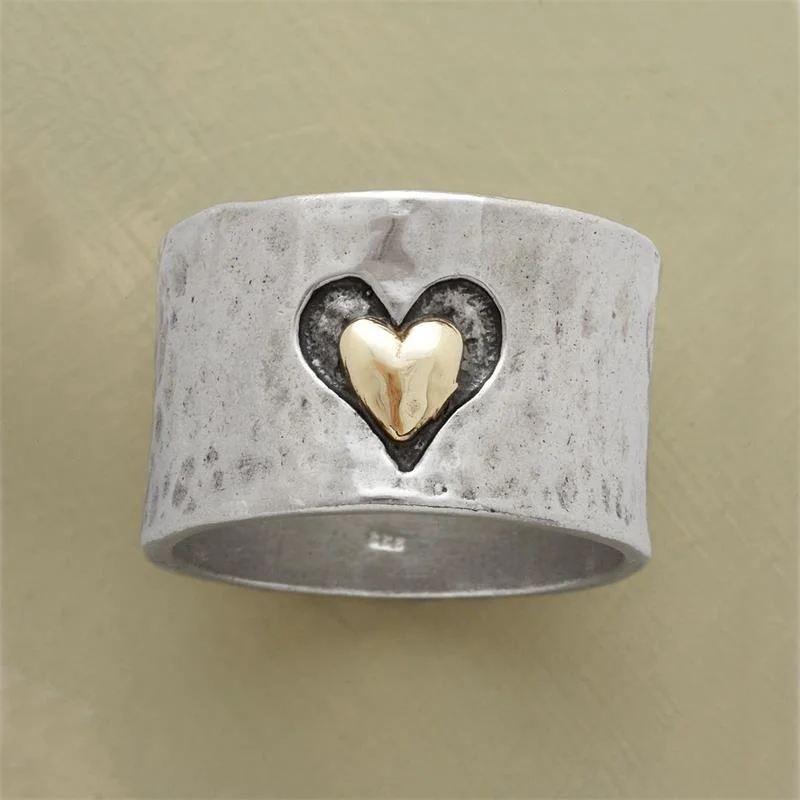 Top Trends: Delicate Silver Color Heart Ring For Women Fashion Metal Two Tone Engagement Wedding Ring Jewelry Shoppable Styles