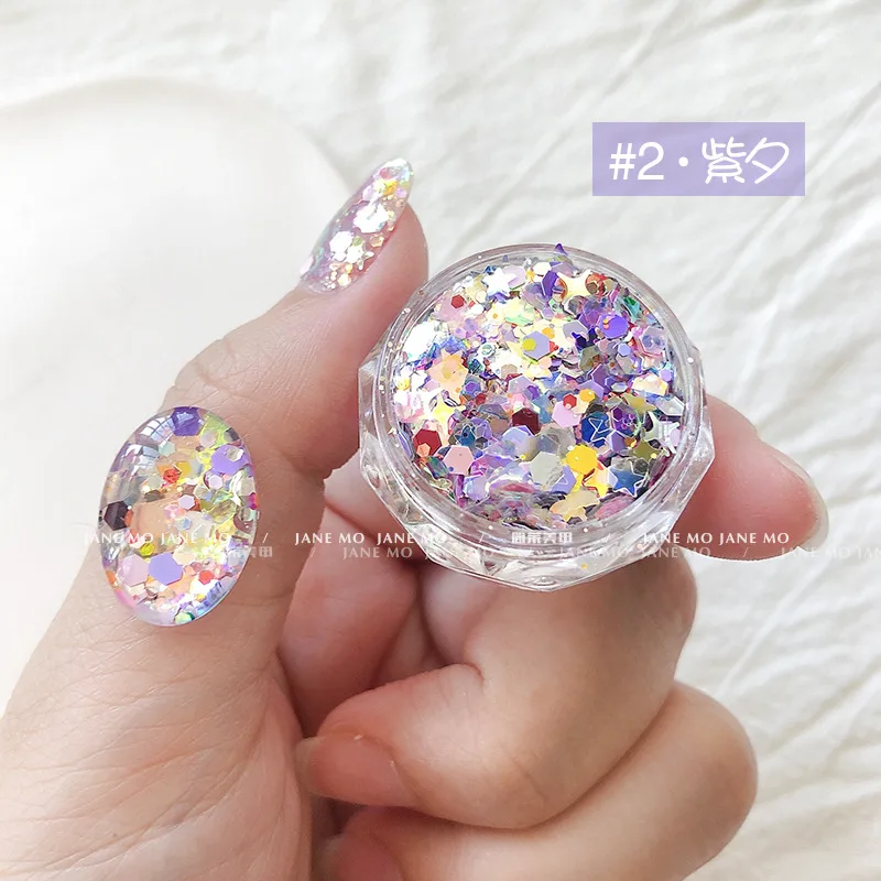 Top Trends: 1jar Mermaid Star / Hexagon Chunky Flakes Mixed Shape Holographic Nail Glitter Sequins Loose Glitter Mixed Color Manicure Sequins Shoppable Styles