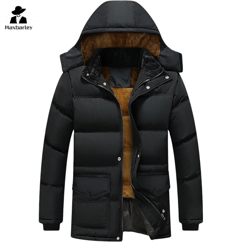 Top Trends: 2024 New Arrival Warm Padded Jacket Men's Winter Luxury Detachable Hooded Windproof Down Cotton Coat Men's Wool Cold-proof Parka Shoppable Styles