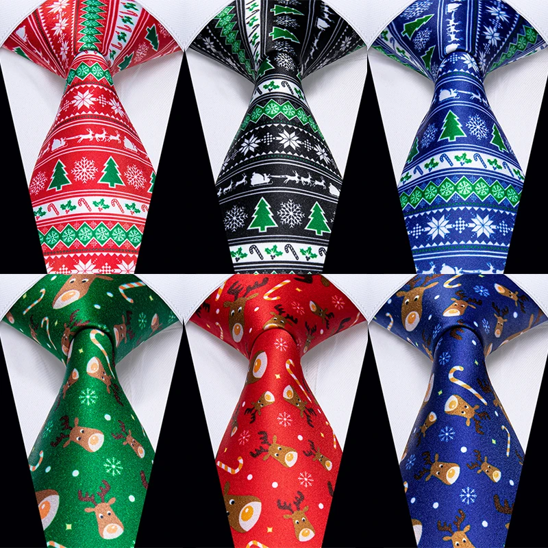 Top Trends: Christmas Santa Claus Men&#039;s Tie Elk Candy Cane Red Green Necktie For Man Christmas Accessories Gift Snowflake Snowman Cravate Shoppable Styles