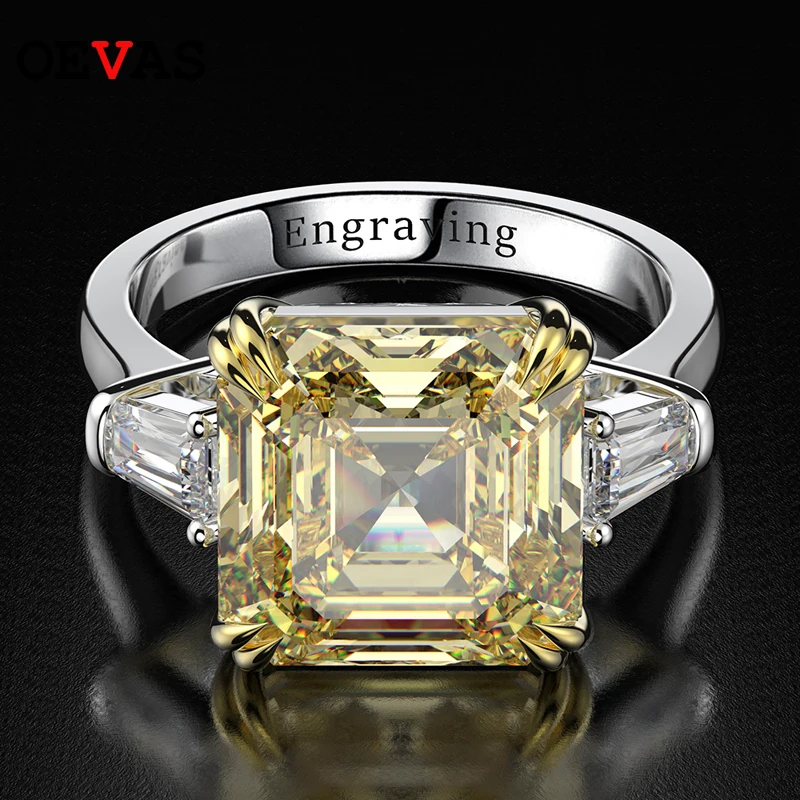 Top Trends: OEVAS 100% 925 Sterling Silver Created Moissanite Citrine Diamonds Gemstone Wedding Engagement Ring Fine Jewelry Gift Wholesale Shoppable Styles