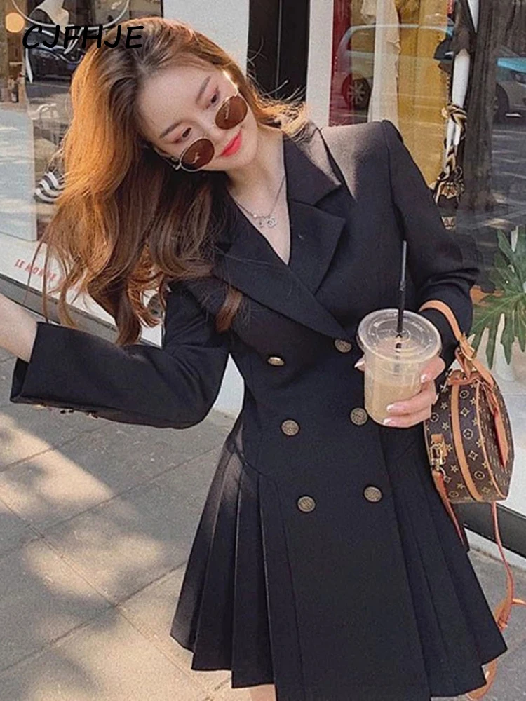 Top Trends: Women Business Suit Fashion Hepburn Sexy Little Black Dress Female French Style Elegant Vestidos Office Lady Autumn Outfit Shoppable Styles