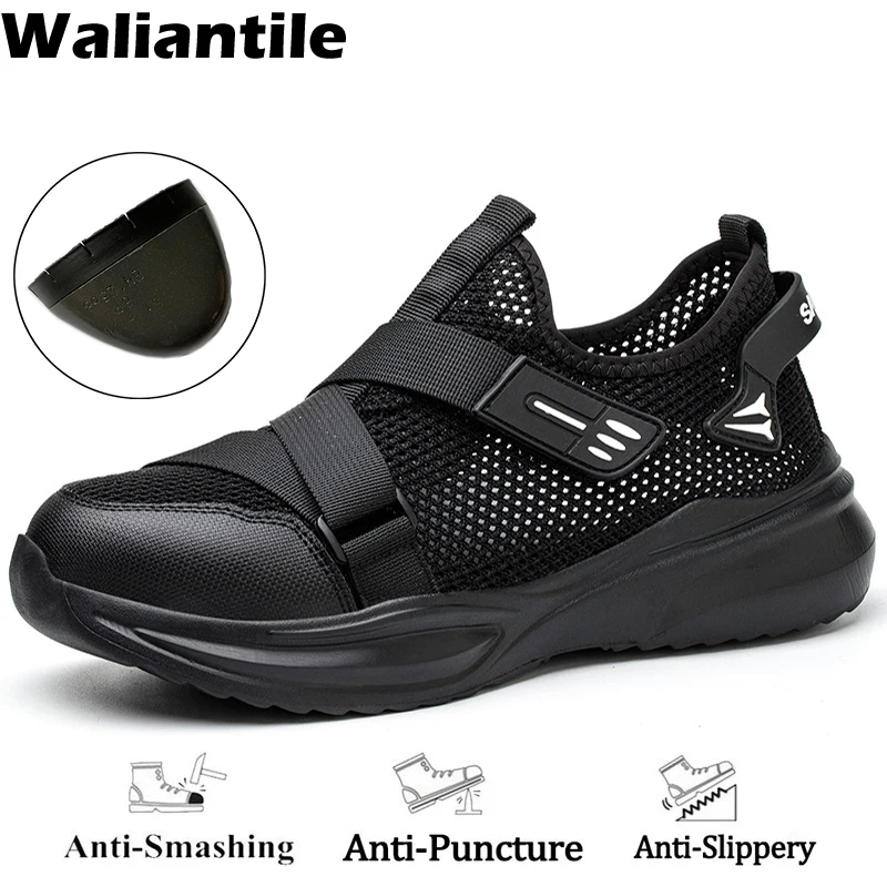 Top Trends: Waliantile Men Safety Shoes Sneakers For Summer Industrial Working Boots Puncture Proof Steel Toe Indestructible Work Footwear Shoppable Styles