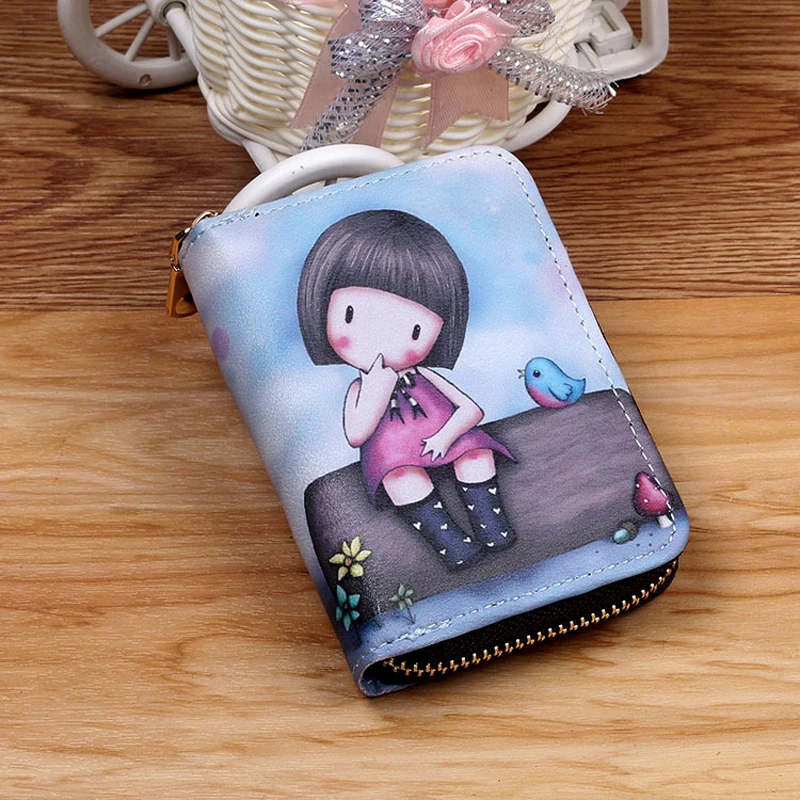 Top Trends: New Fashion Printed Women Card Bag Leather Wallet Cartoon Business Card Case Credit Card Holder Girl Mini Zip Clutch Bag Purse Shoppable Styles - Image 6