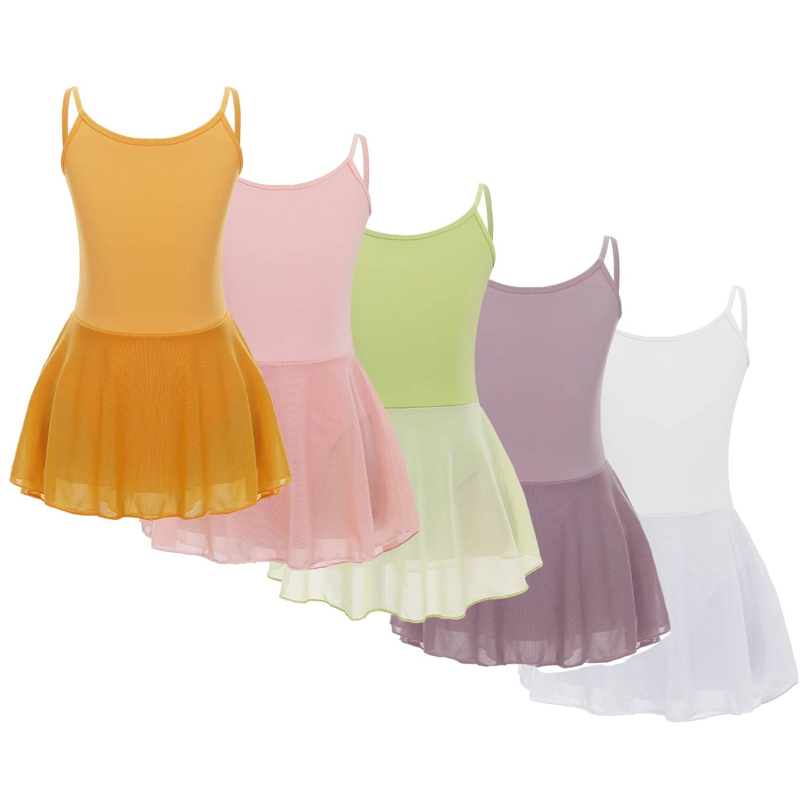 Top Trends: Girls Ballet Dress Kids Sleeveless Spaghetti Strap Low Back Dance Skirted Leotard Ballerina Gymnastics Training Camisole Dresses Shoppable Styles